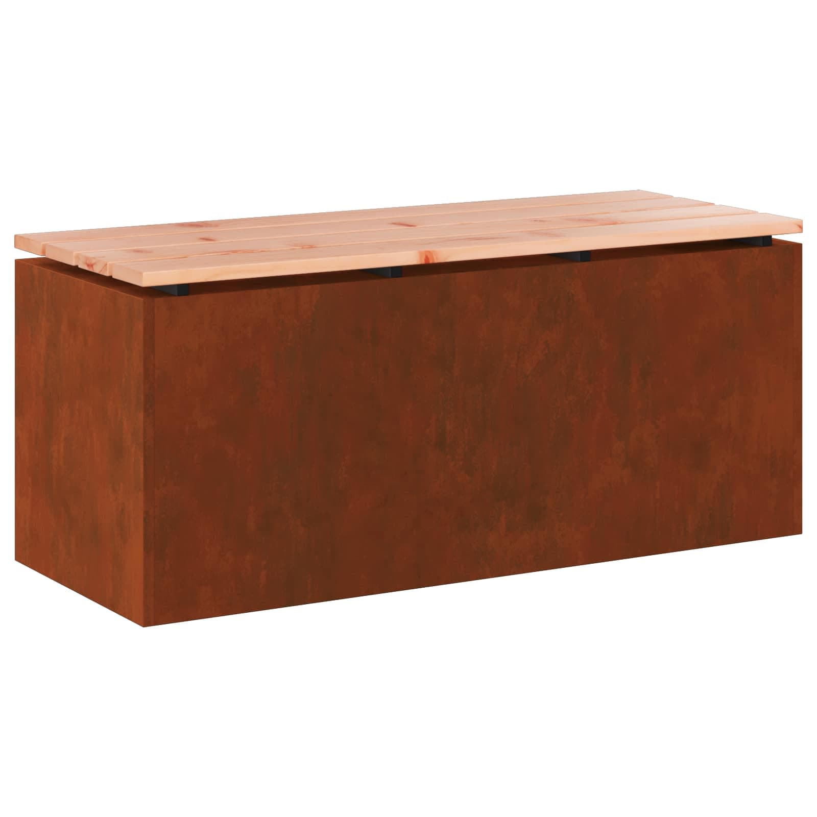 vidaXL Banco de jardim Ferro Enferrujado 100 x 40 x 43 cm Aço corten