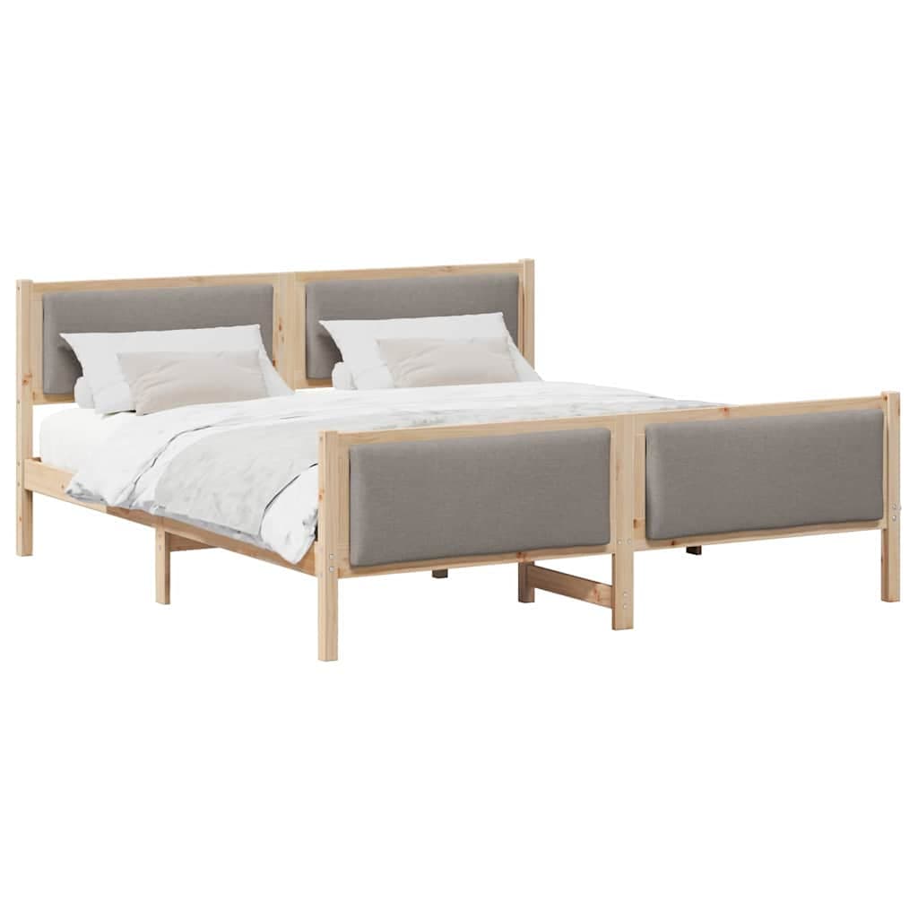 vidaXL Estrutura da Cama Cinzento-acastanhado 180 x 200 cm tecido