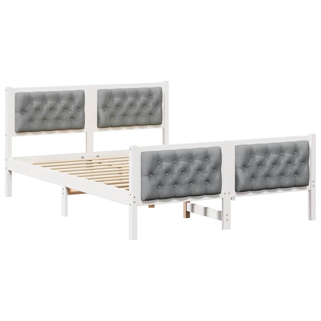 vidaXL Estrutura da Cama com cabeceira Cinzento-claro 140 x 200 cm