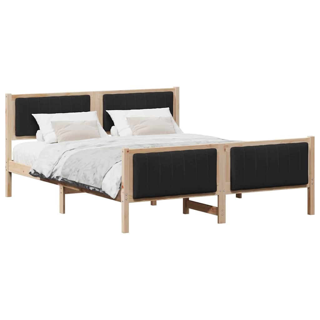 vidaXL Estrutura da cama com cabeceira Castanho e preto 150 x 200 cm
