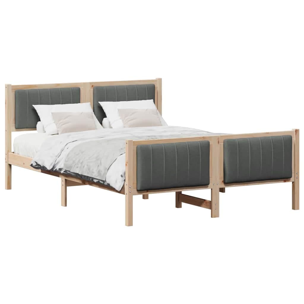 vidaXL Estrutura da cama castanho e cinzento-escuro 140 x 200 cm