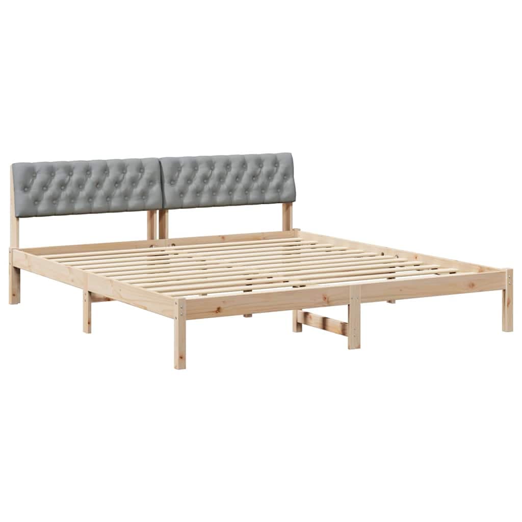 vidaXL Estrutura da cama Marrom e cinza claro 180 x 200 cm