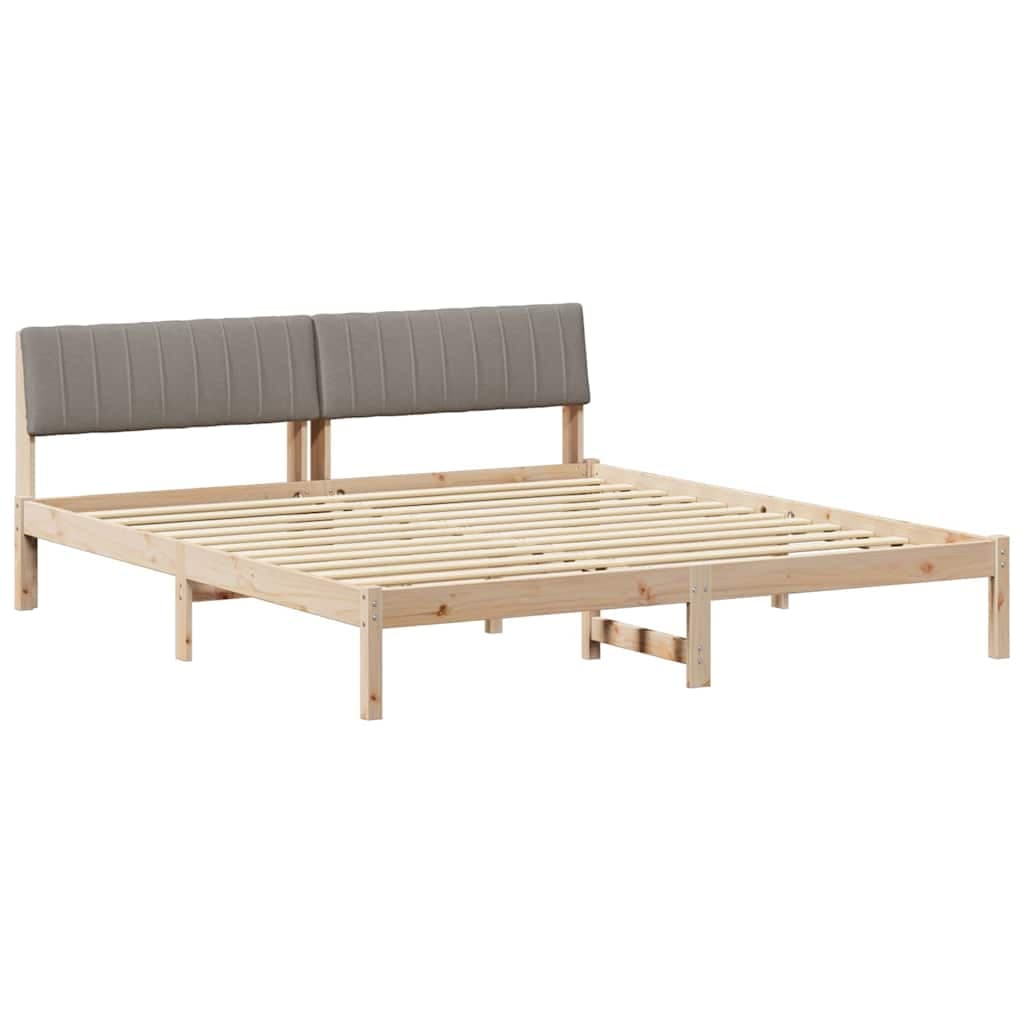 vidaXL Estrutura da cama com cabeceira Marrom e taupe 180 x 200 cm