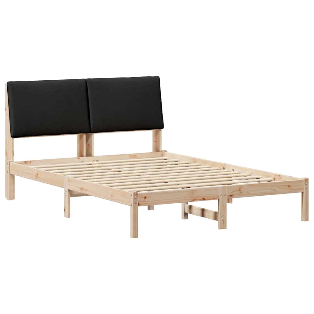 vidaXL Estrutura da cama com cabeceira Castanho e preto 150 x 200 cm