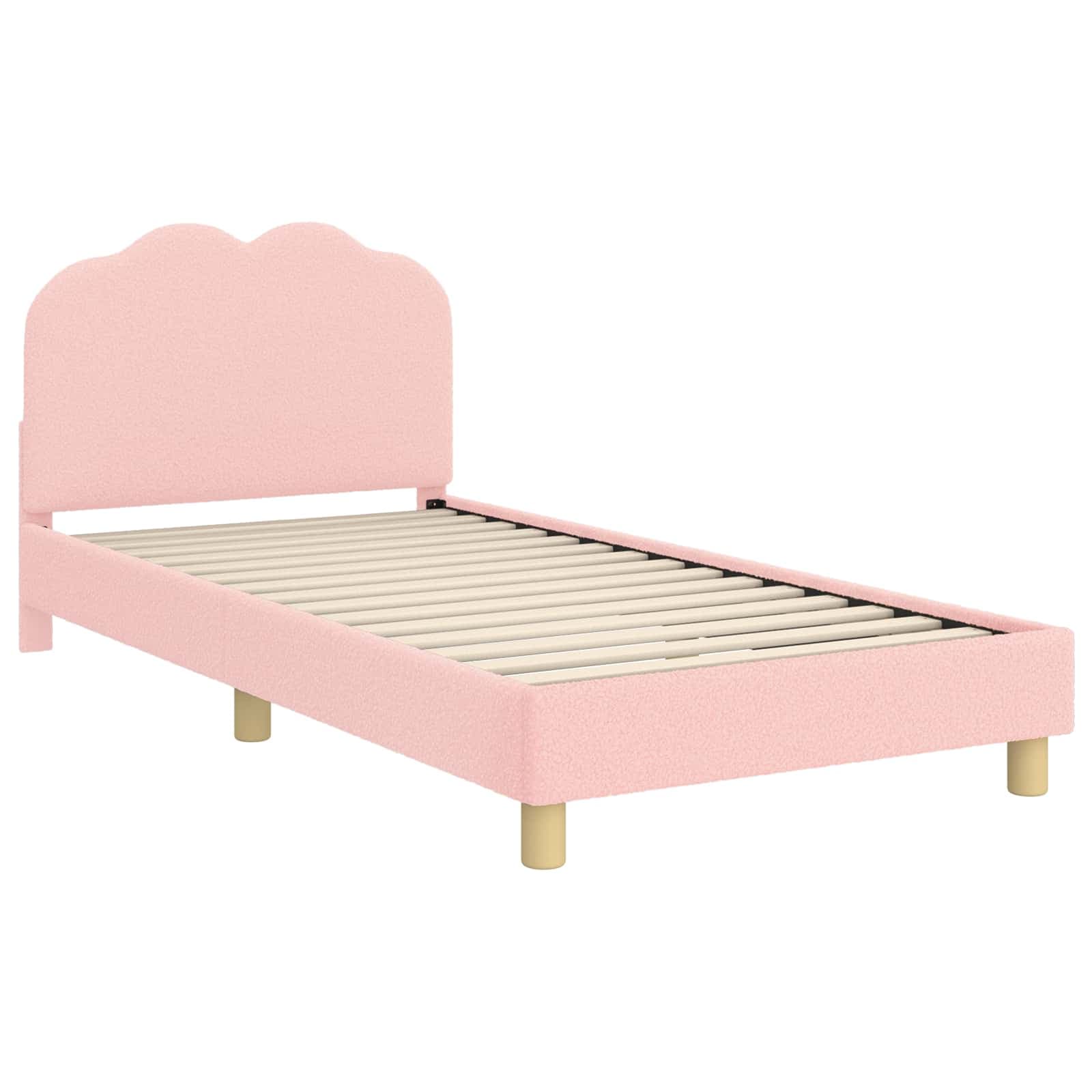 vidaXL Estrutura de Cama Infantil com Cabeceira Rosa 90 x 190 cm
