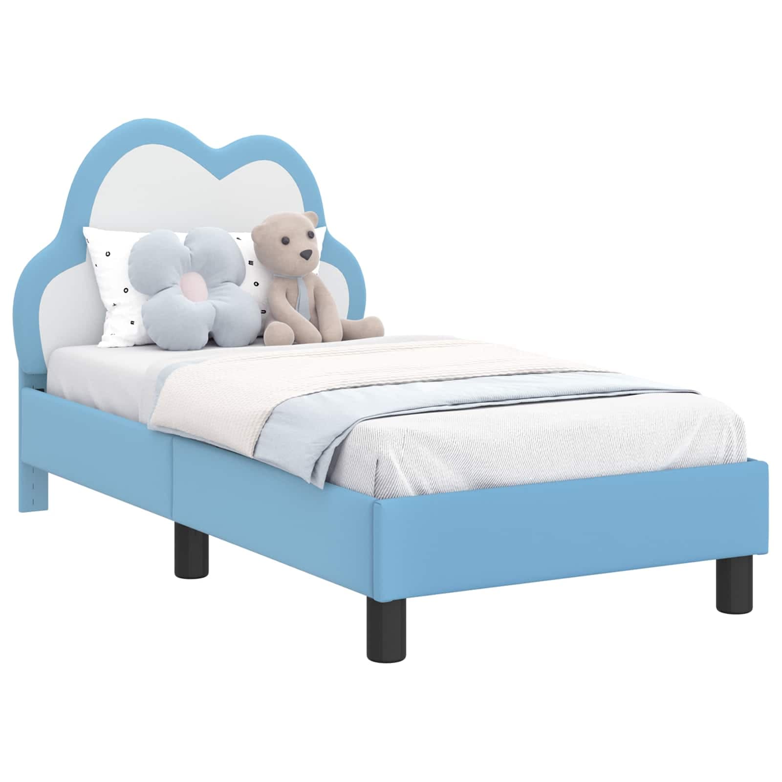 vidaXL Estrutura de Cama para Criança com Cabeceira Azul 70 x 140 cm
