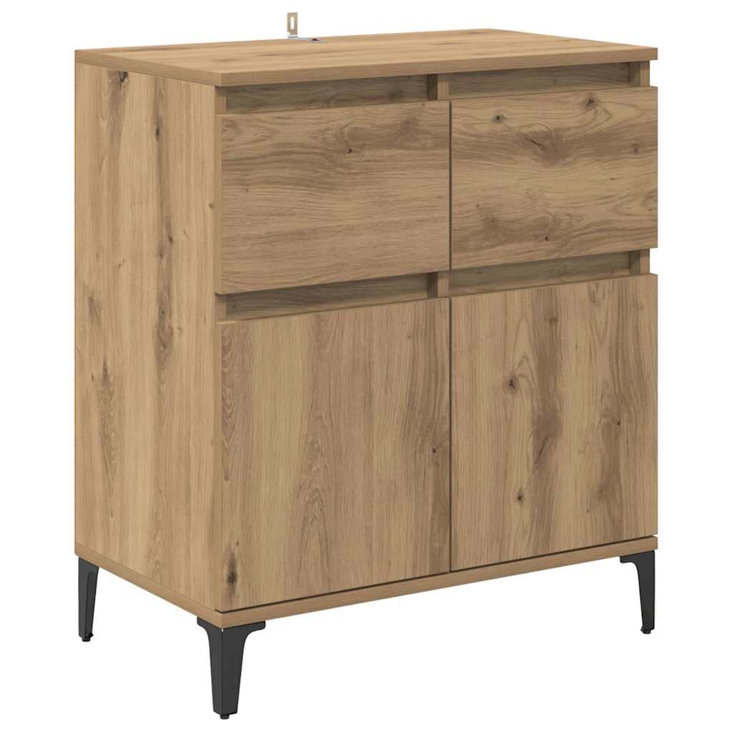 vidaXL Buffet com gaveta Carvalho Artesanal 60 x 35 x 70 cm