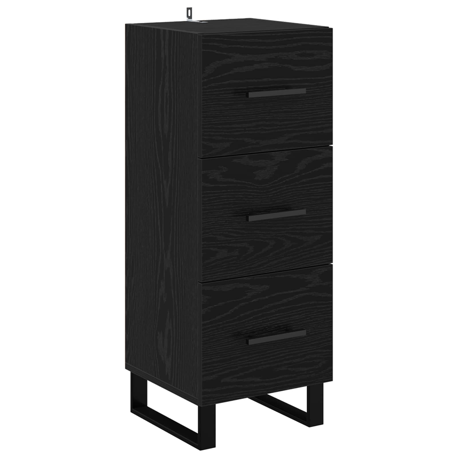 vidaXL Buffet com gaveta Carvalho Preto 34,5 x 34 x 90 cm