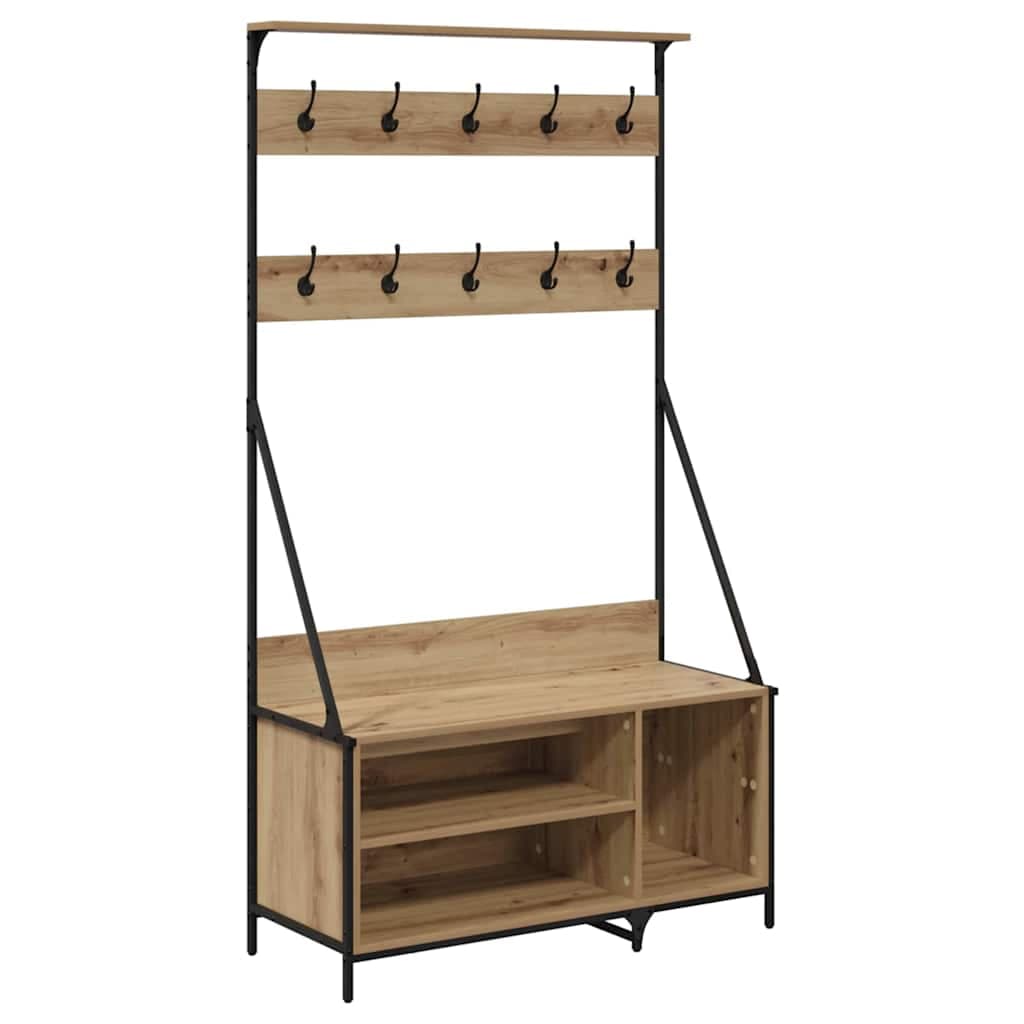 vidaXL Suporte para Roupas Carvalho Artesanal 100 x 41 x 184 cm