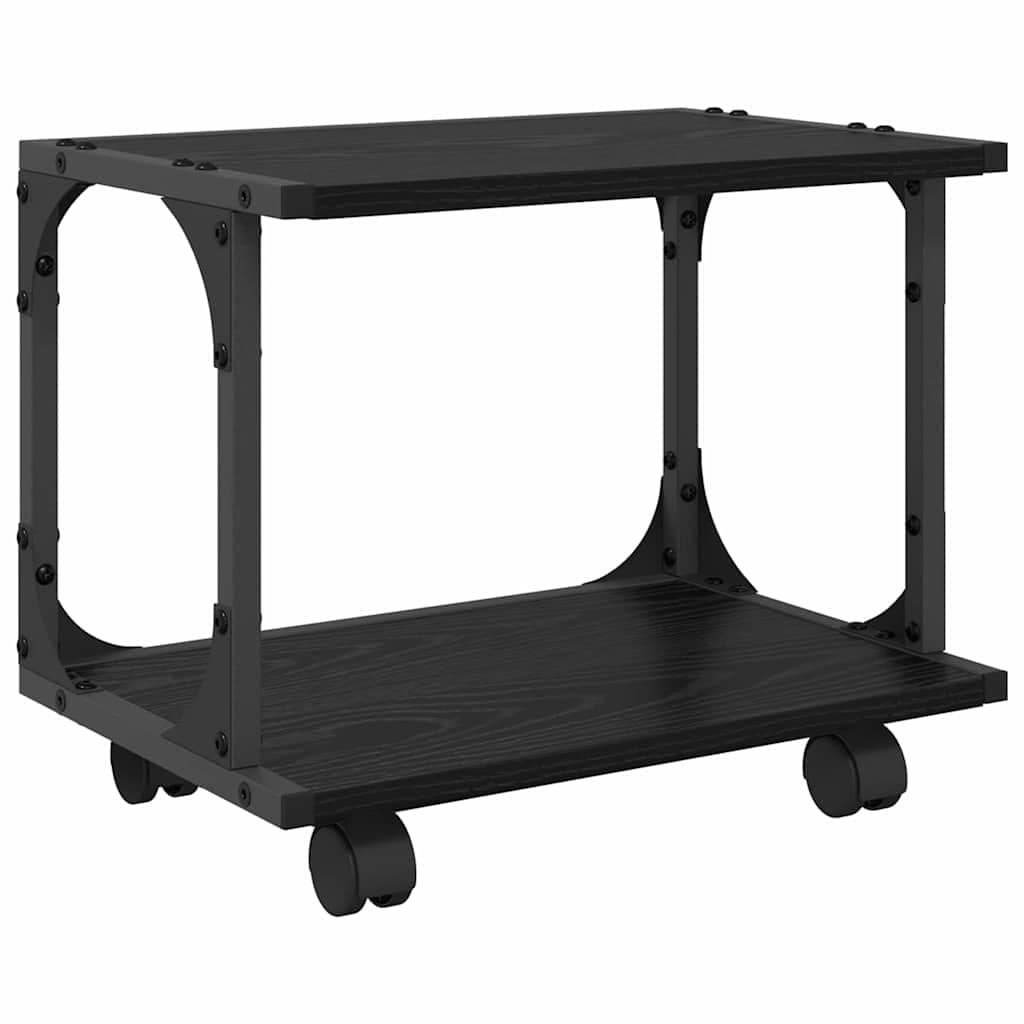 vidaXL Suporte para Impressora Carvalho Preto 41 x 28 x 33,5 cm