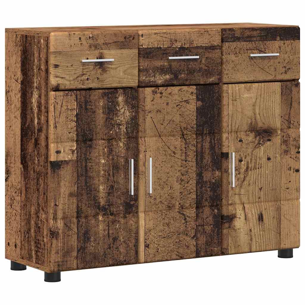 vidaXL Buffet com prateleira FLORIN Madeira antiga 88,5 x 30,5 x 73 cm