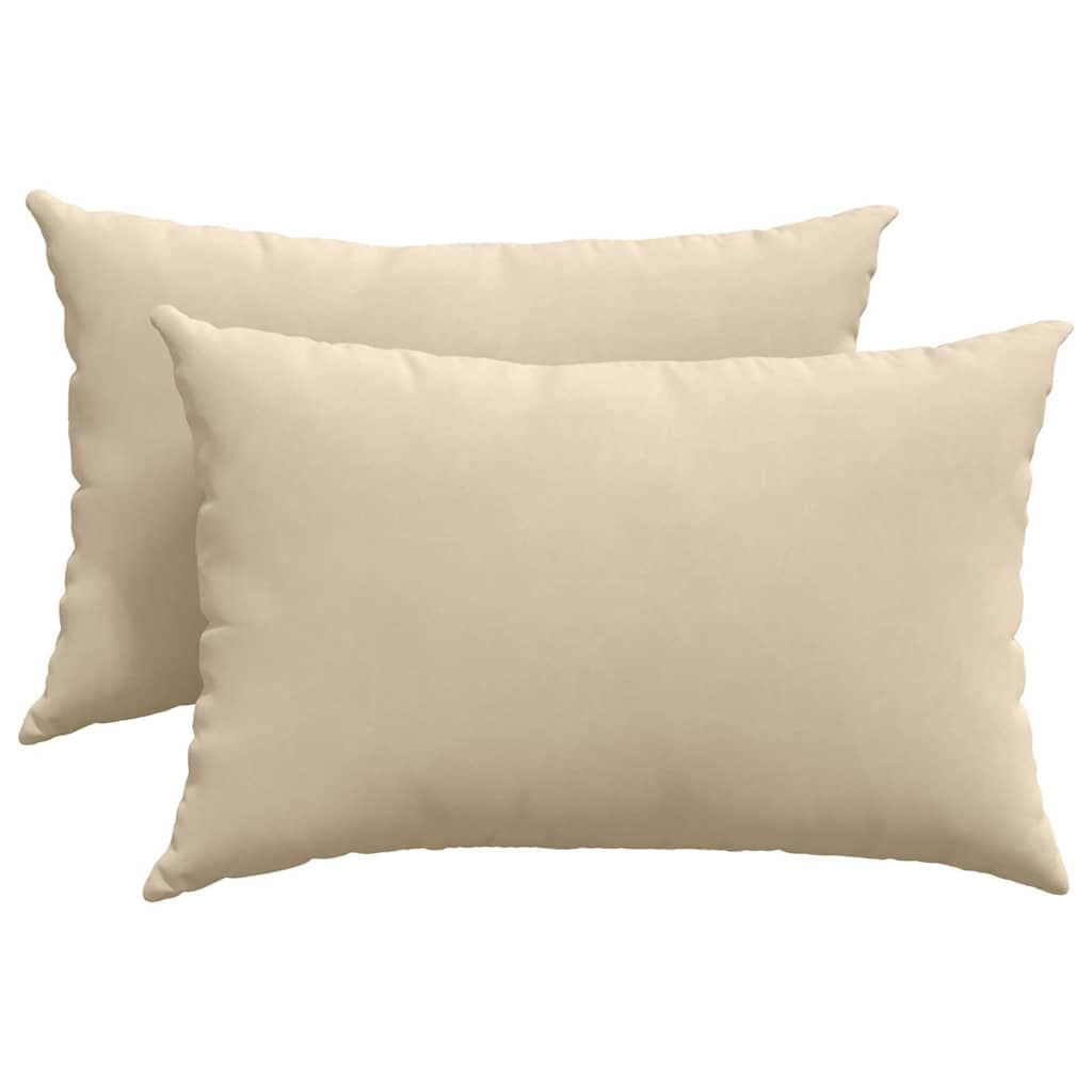 vidaXL Travesseiros de Sofá 2 pcs Creme 60 x 40 cm tecido