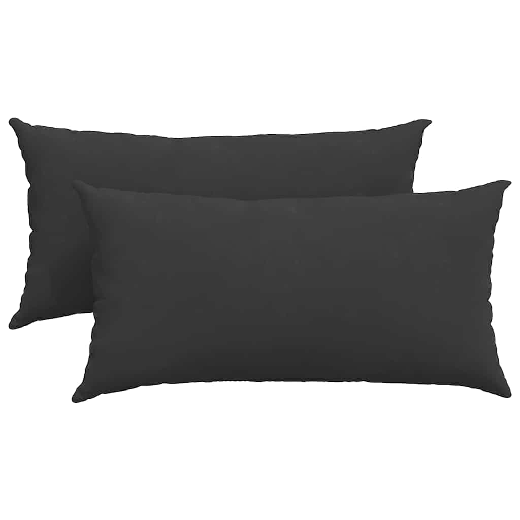 vidaXL Travesseiros de Sofá 2 pcs Preto 80 x 40 cm tecido