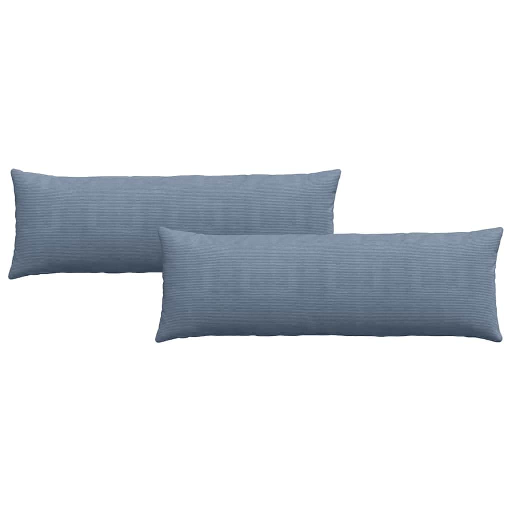 vidaXL Travesseiros de Sofá 2 pcs Azul 120 x 40 cm