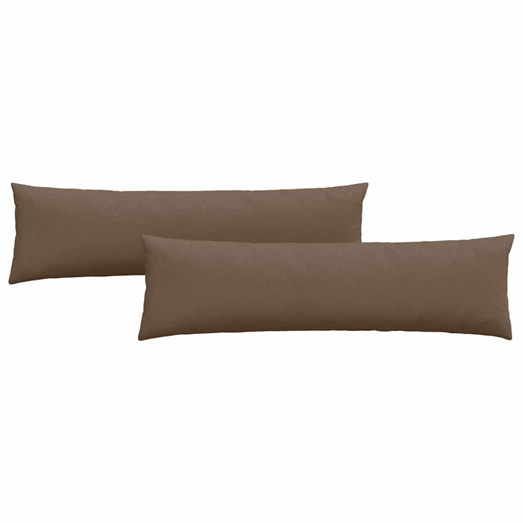 vidaXL Travesseiros de Sofá 2 pcs Castanho 145 x 40 cm tecido