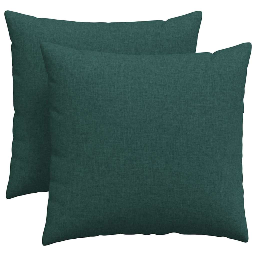 vidaXL Travesseiros de Sofá 2 pcs Verde Escuro 45 x 45 cm tecido