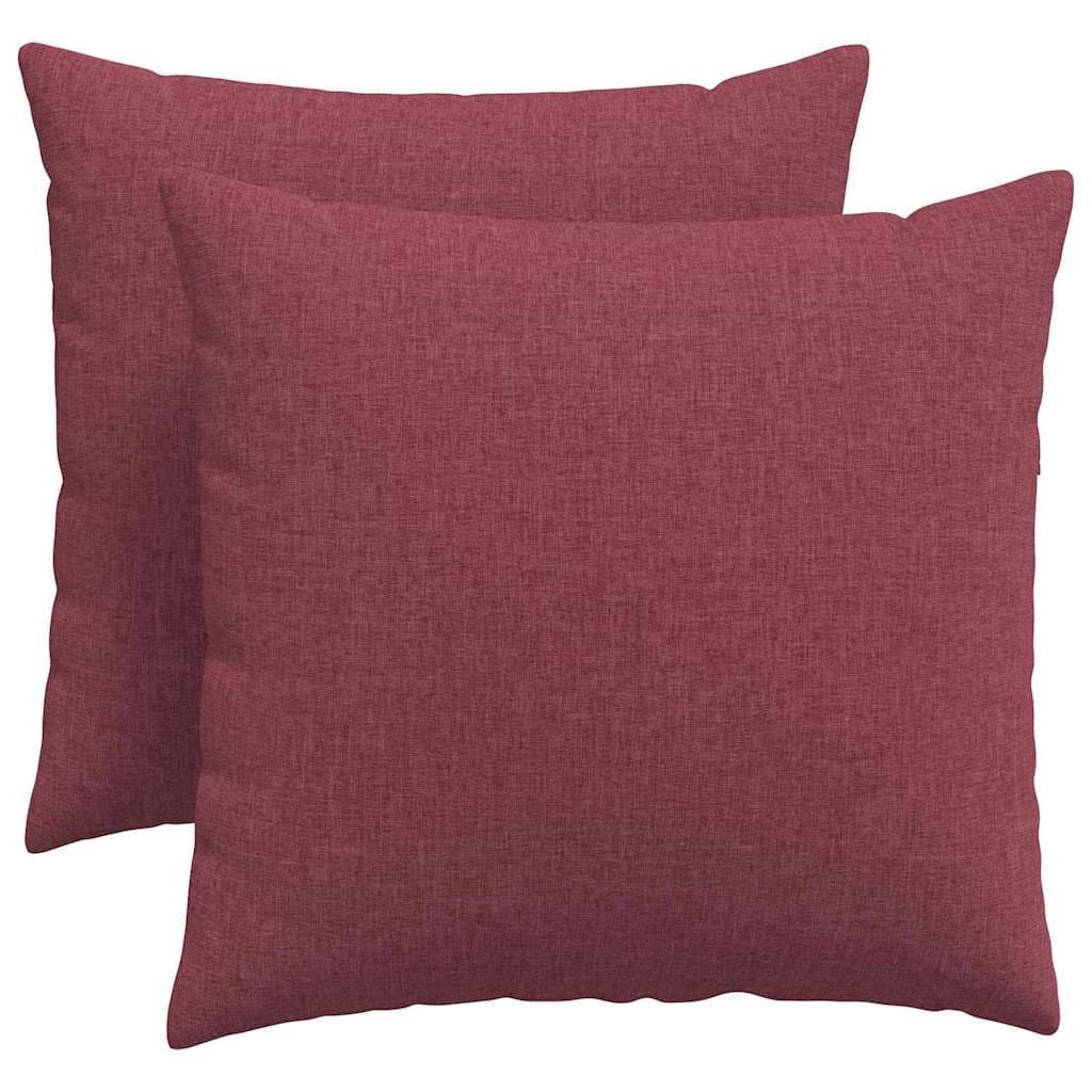 vidaXL Travesseiros de Sofá 2 pcs Vinho Vermelho 50 x 50 cm tecido