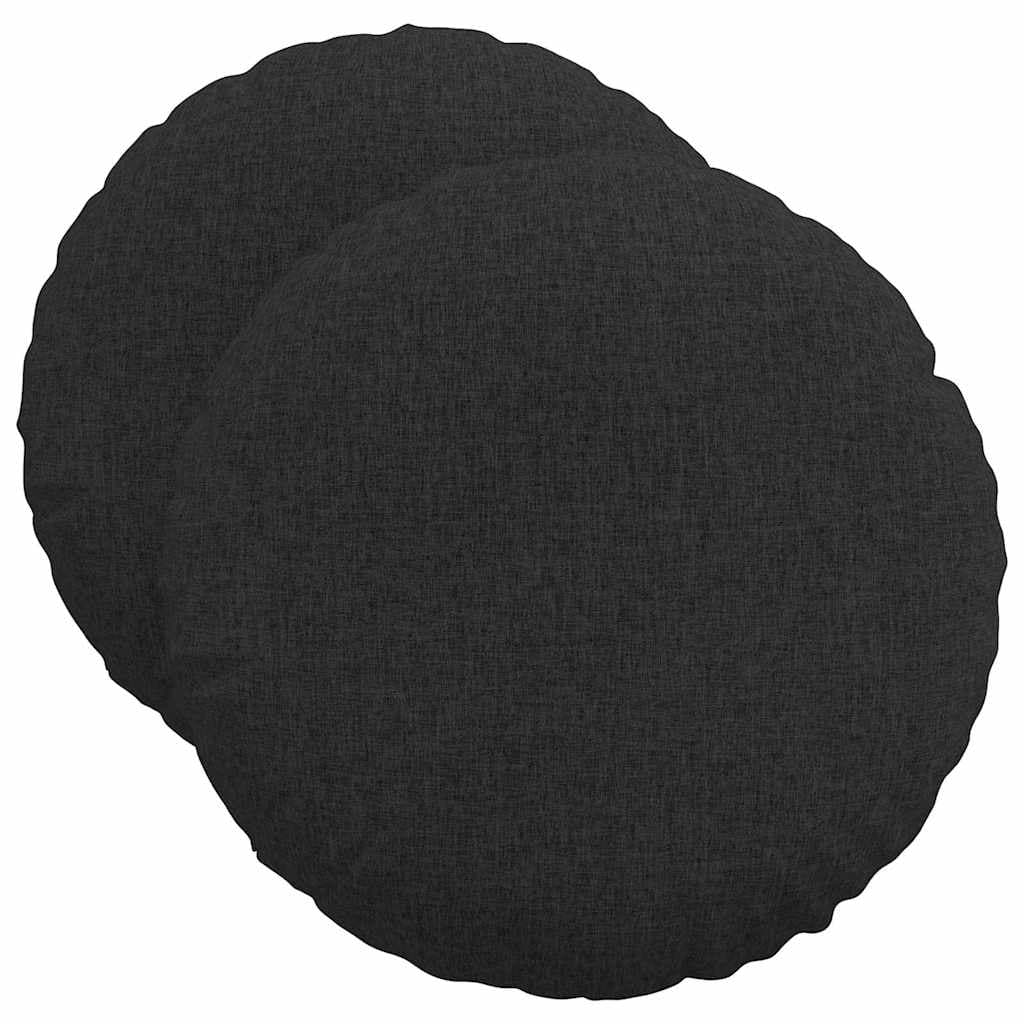 vidaXL Almofadas de Assento 2 pcs Preto Ø50 x 19 cm tecido