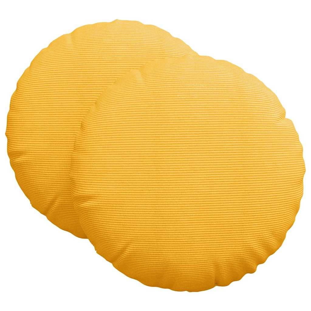 vidaXL Almofadas de Assento 2 pcs Amarelo Claro Ø60 x 21 cm