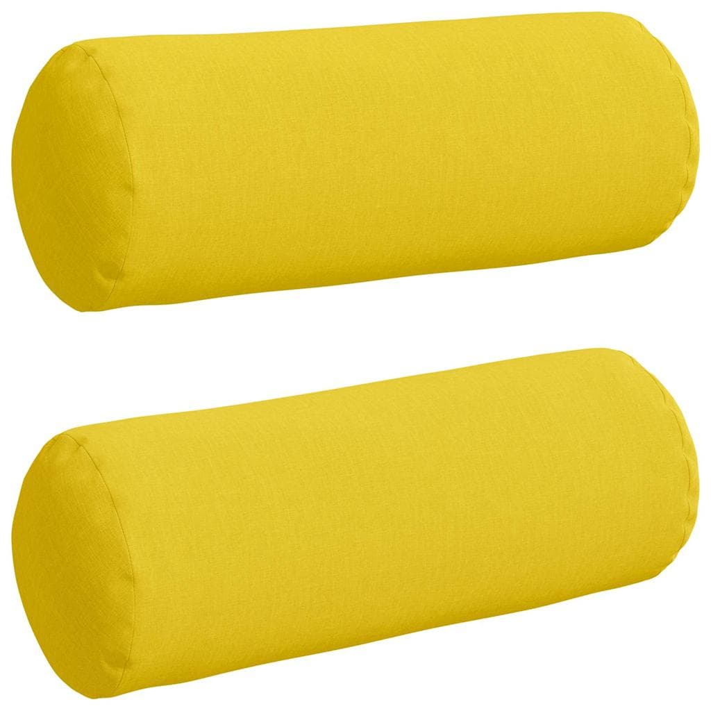 vidaXL Almofadas de Apoio 2 pcs Amarelo Claro Ø 25 x 70 cm tecido