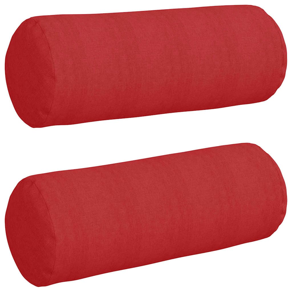 vidaXL Almofadas de Apoio 2 pcs Vermelho Ø 25 x 70 cm tecido