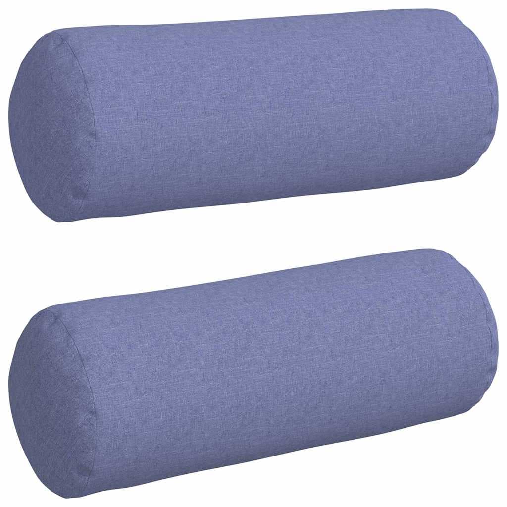 vidaXL Almofadas de Apoio 2 pcs Azul Jeans Ø 25 x 70 cm tecido