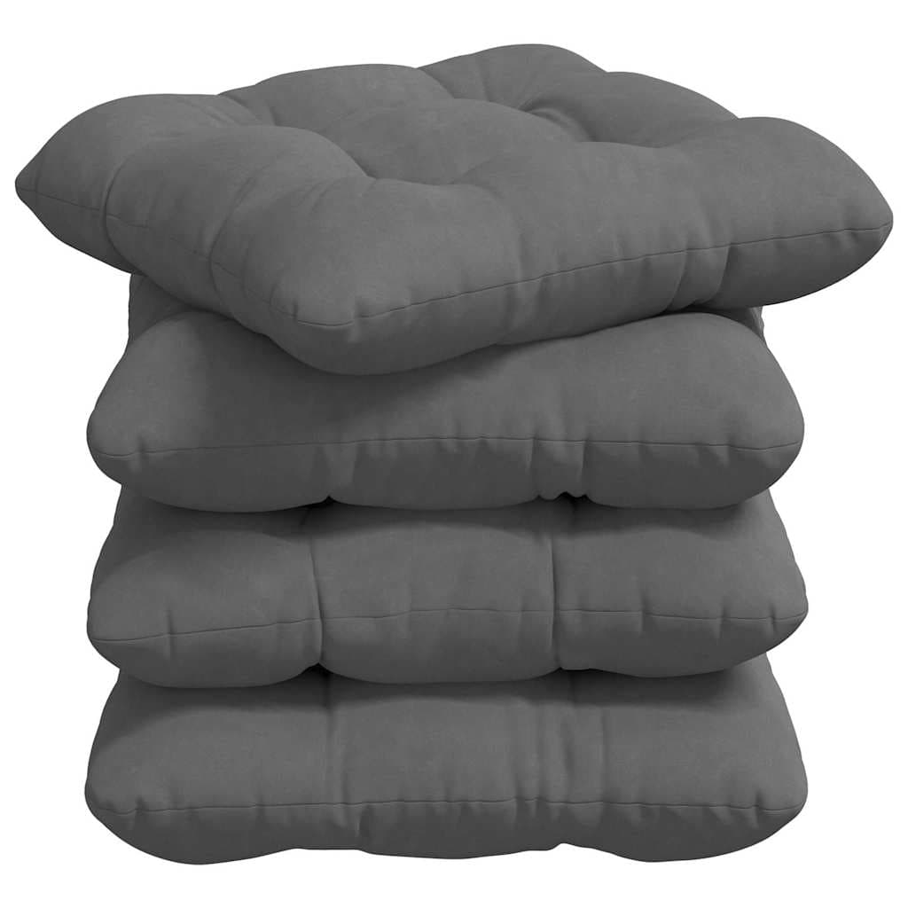 vidaXL Almofadas de Assento 4 pcs Cinza Escuro 40 x 40 cm