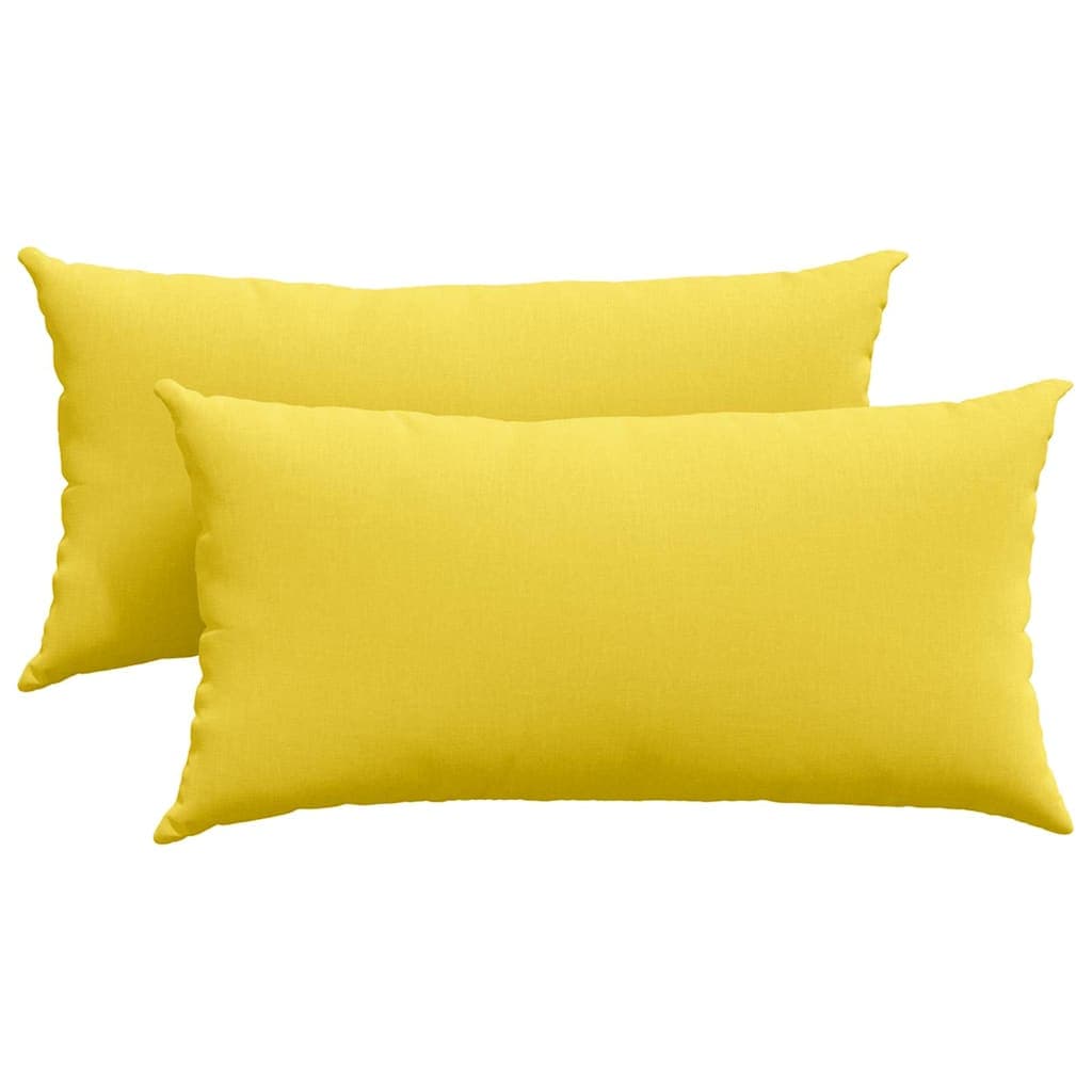 vidaXL Travesseiros de Sofá 2 pcs Amarelo Claro 80 x 40 cm tecido