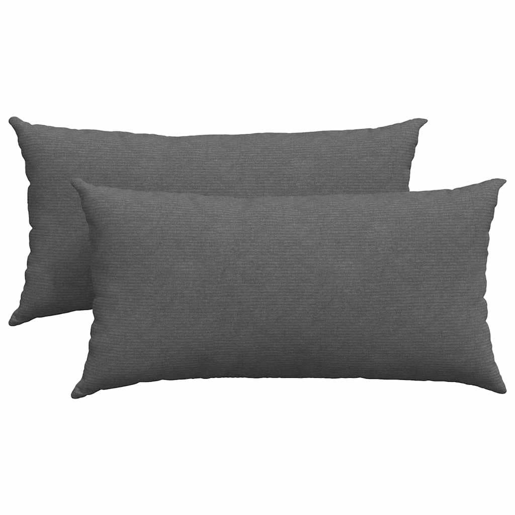 vidaXL Travesseiros de Sofá 2 pcs Cinza Escuro 80 x 40 cm