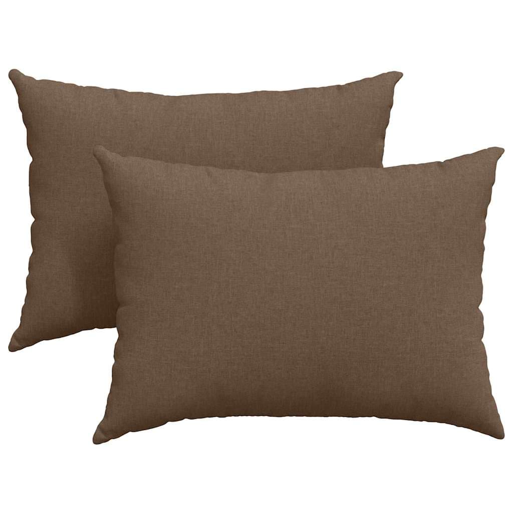 vidaXL Travesseiros de Sofá 2 pcs Castanho 70 x 50 cm tecido