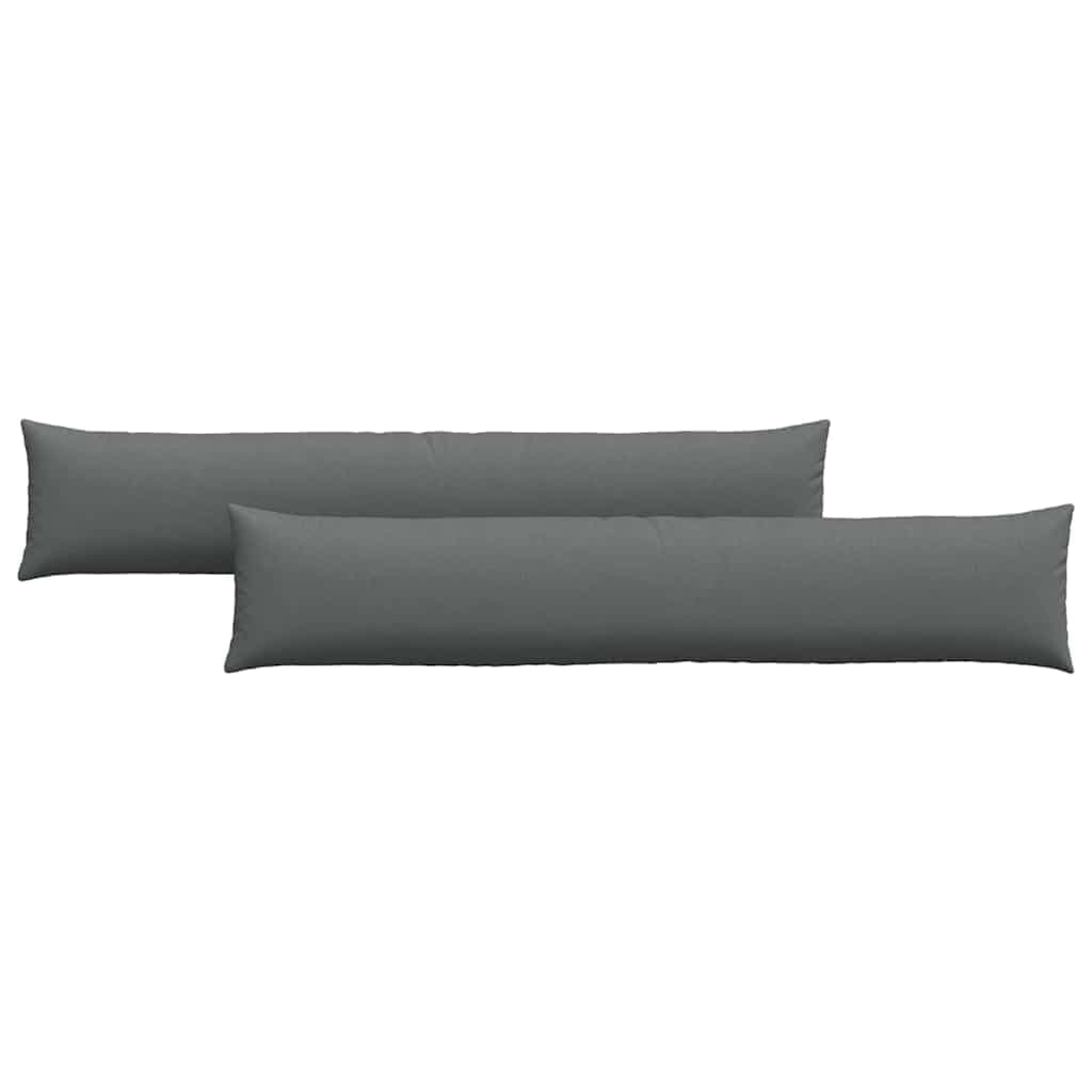 vidaXL Travesseiros de Sofá 2 pcs Cinza Escuro 200 x 40 cm tecido