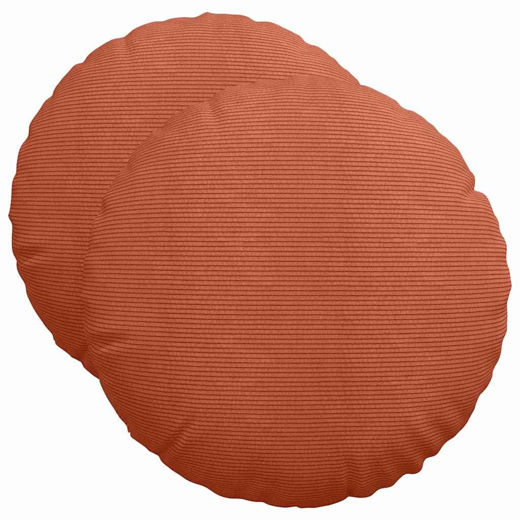 vidaXL Almofadas de Assento 2 pcs Laranja Vermelho Ø50 x 19 cm
