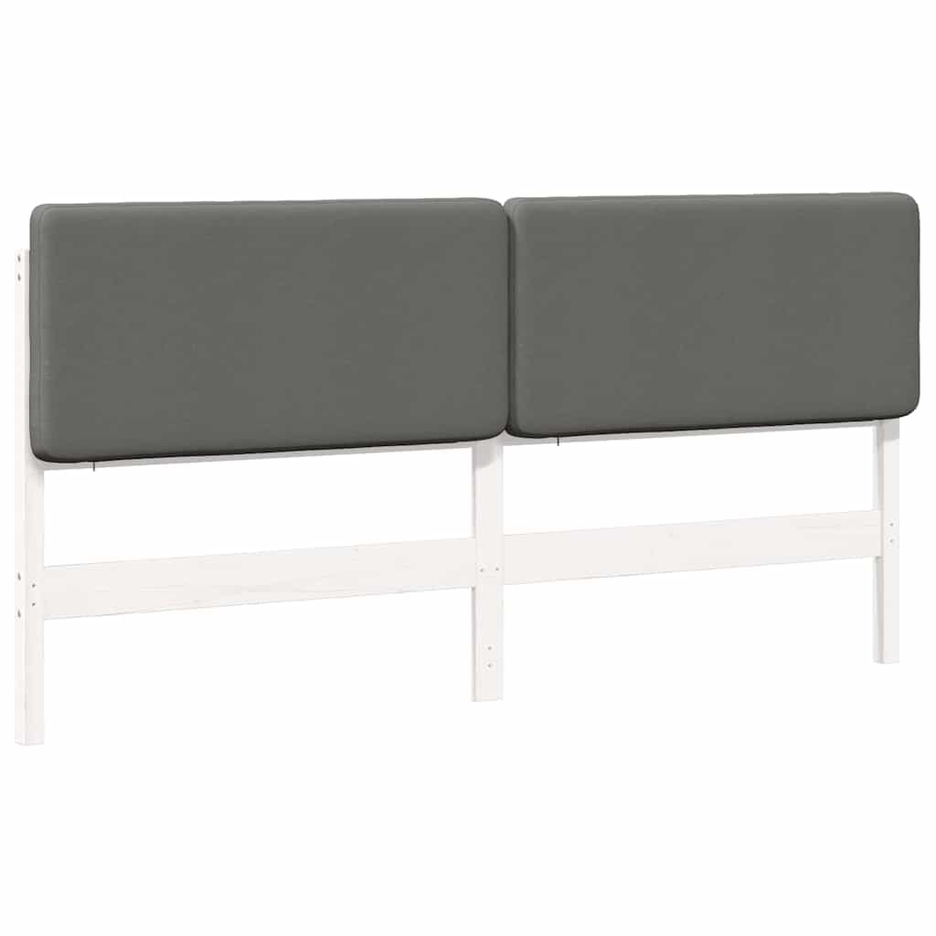 vidaXL Cabeceira estofada com cabeceira Branco e Cinza Claro 180 cm