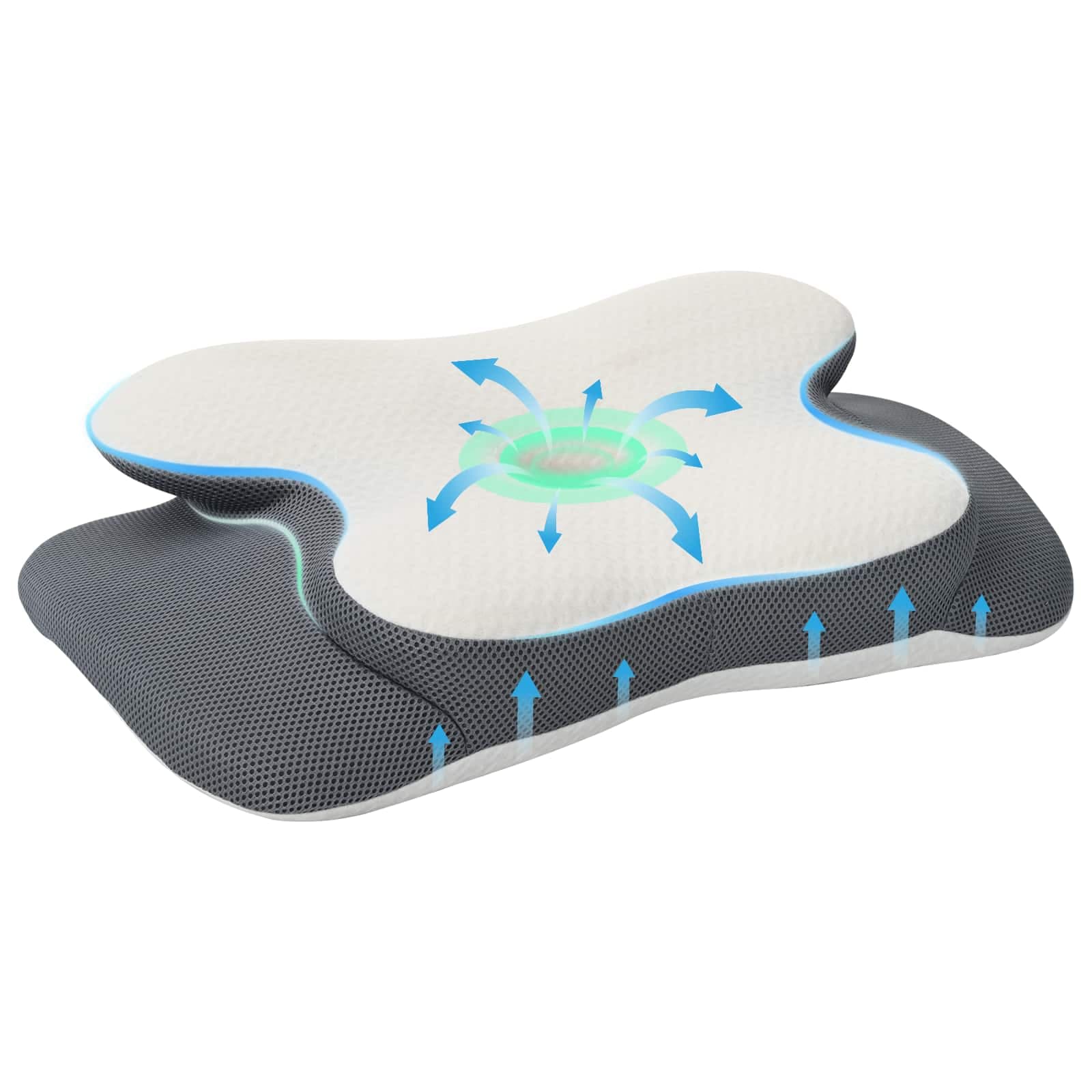 vidaXL Almofada cervical Branco Espuma de Memória 58 x 37,5 x 12 cm