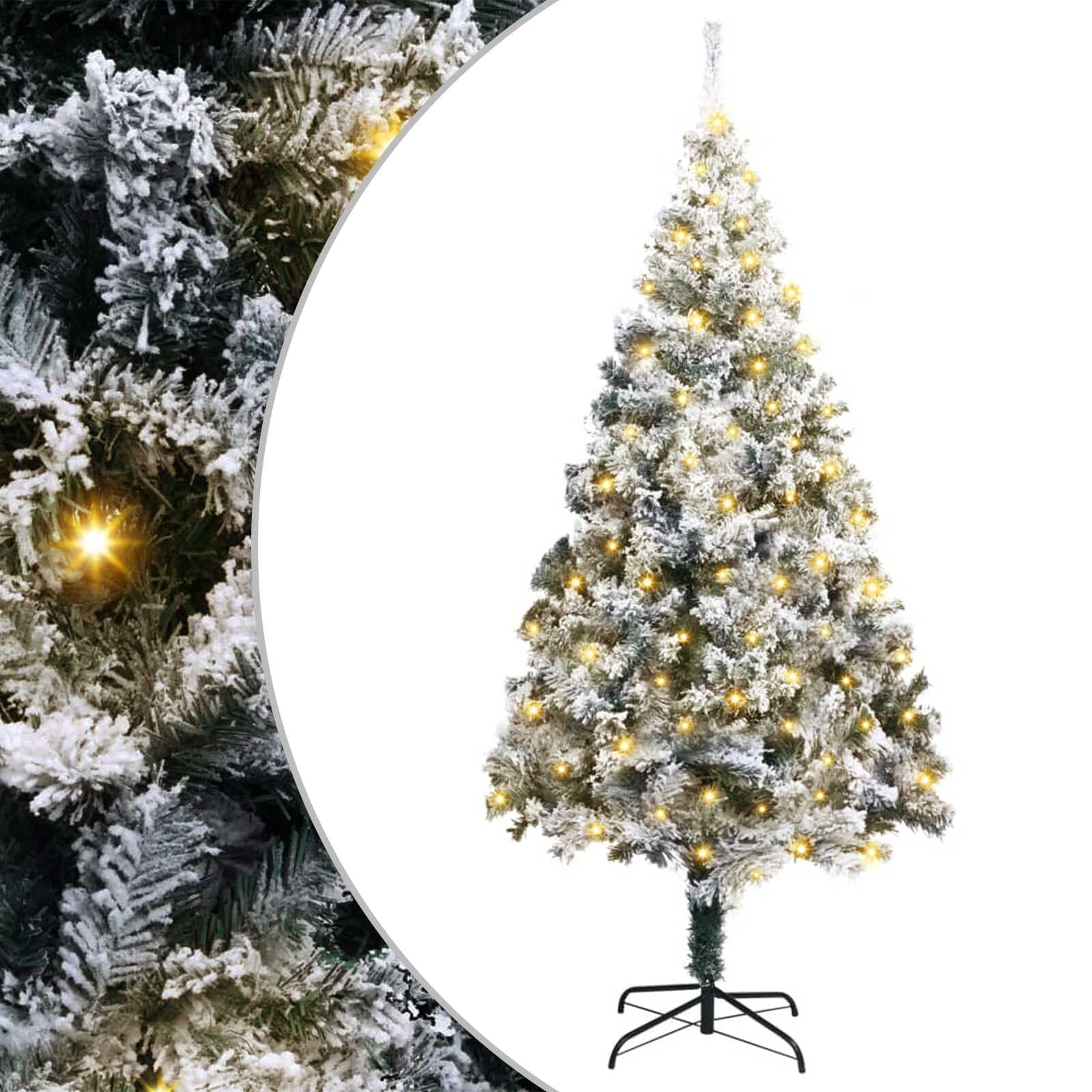 vidaXL Árvore de Natal Artificial Branco 180 cm PVC, Aço e Plástico