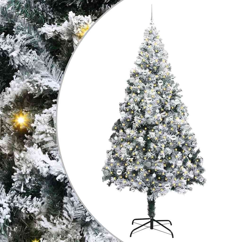 vidaXL Árvore de Natal Artificial Branco 240 cm Pvc, Aço e Plástico - 1256889489