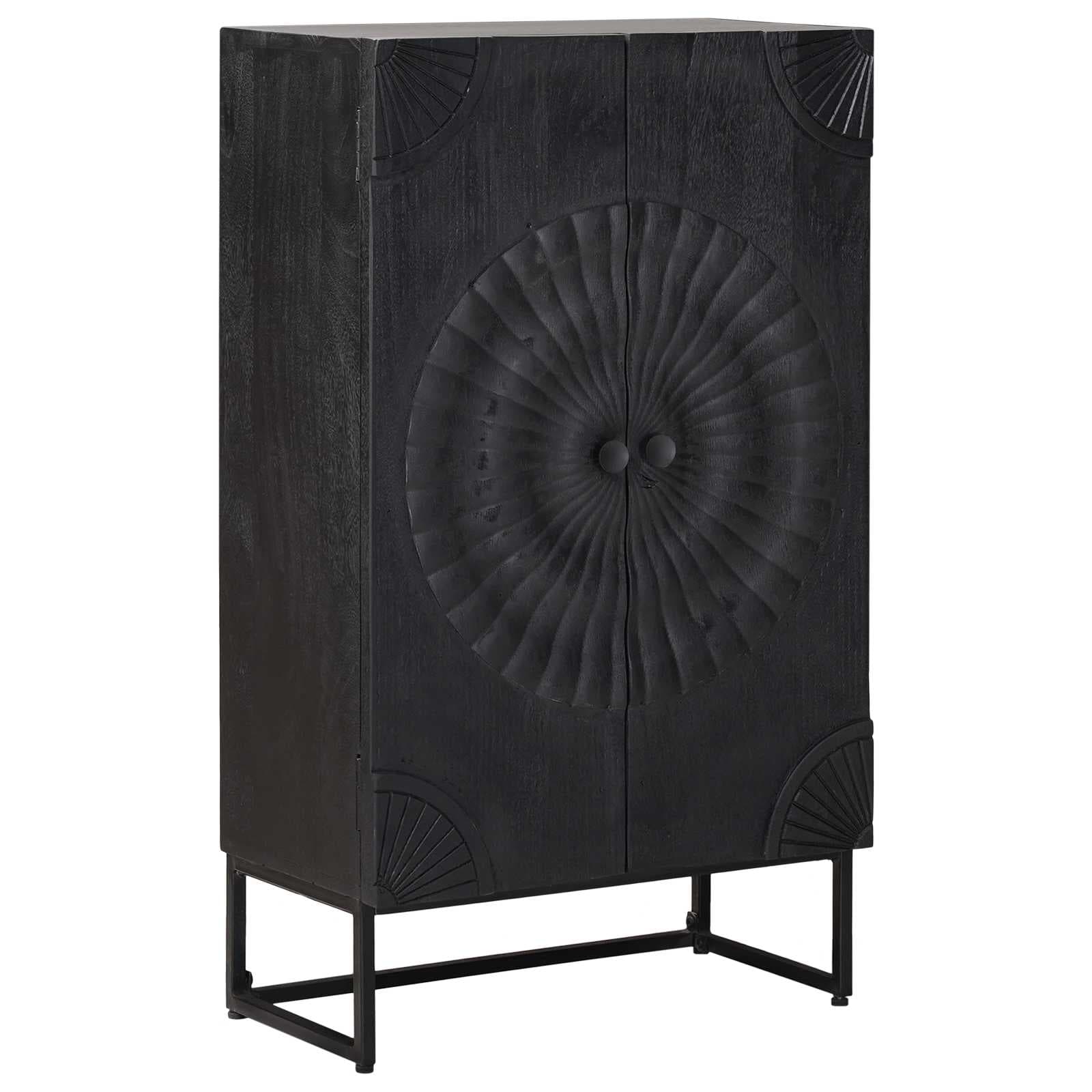 vidaXL Buffê Preto 55 x 30 x 95 cm