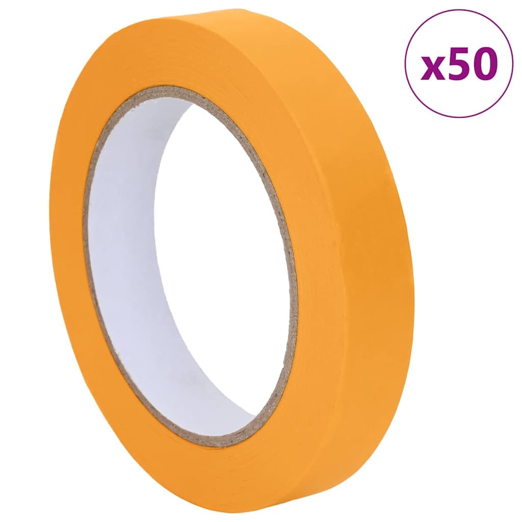 vidaXL Fitas de Máscara para Pintores 50 pcs Amarelo 19mm x 50m Papel