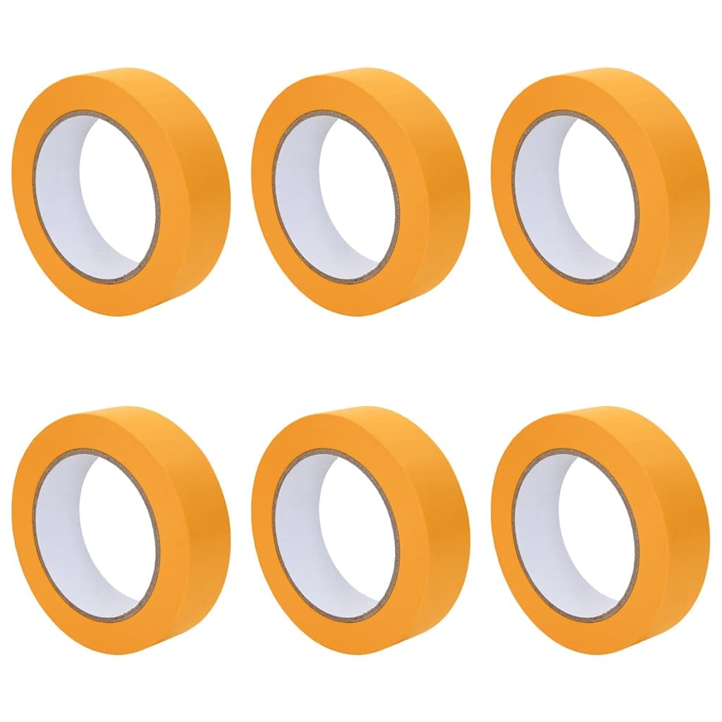 vidaXL Fitas de Máscara para Pintores 6 pcs Amarelo 25mm x 50m Papel