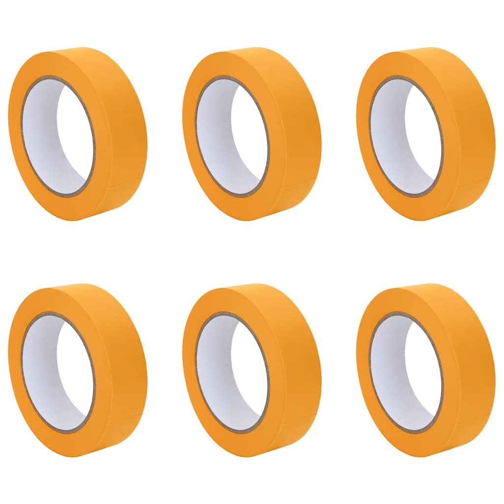 vidaXL Fitas de Máscara para Pintores 6 pcs Amarelo 30mm x 50m Papel