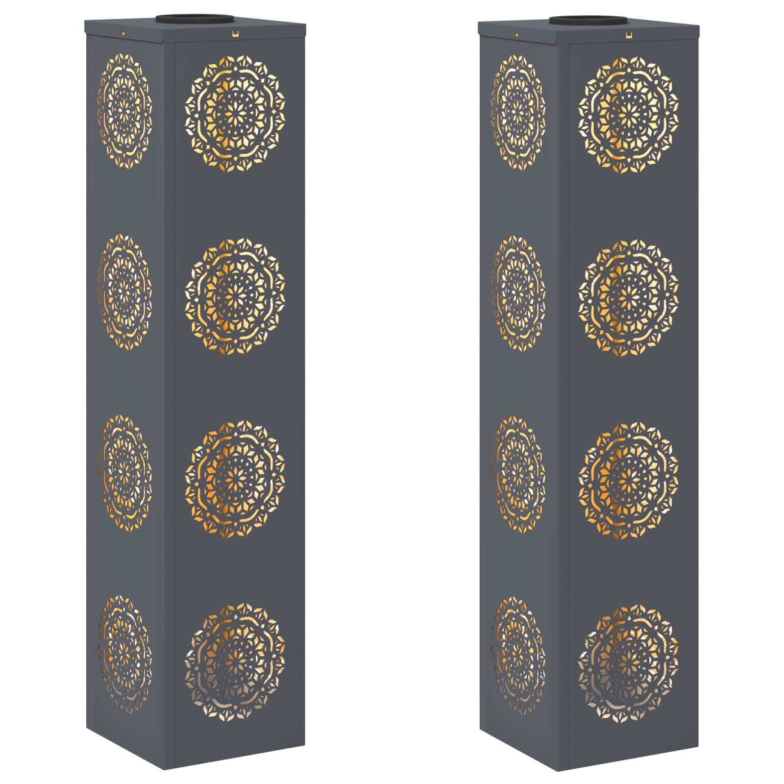 vidaXL Luz Solar LED de Caminho 2 pcs Antracite Aço Laminado a Frio