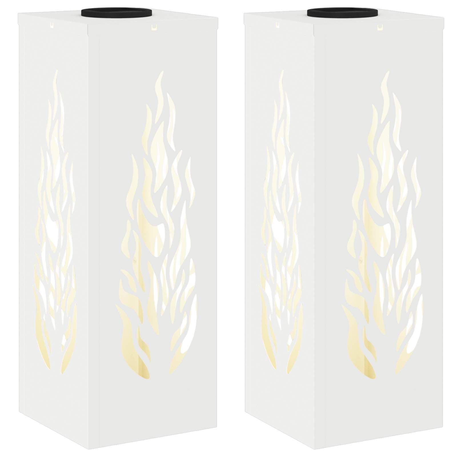 vidaXL Luz Solar LED de Caminho 2 pcs Branco Aço Laminado a Frio