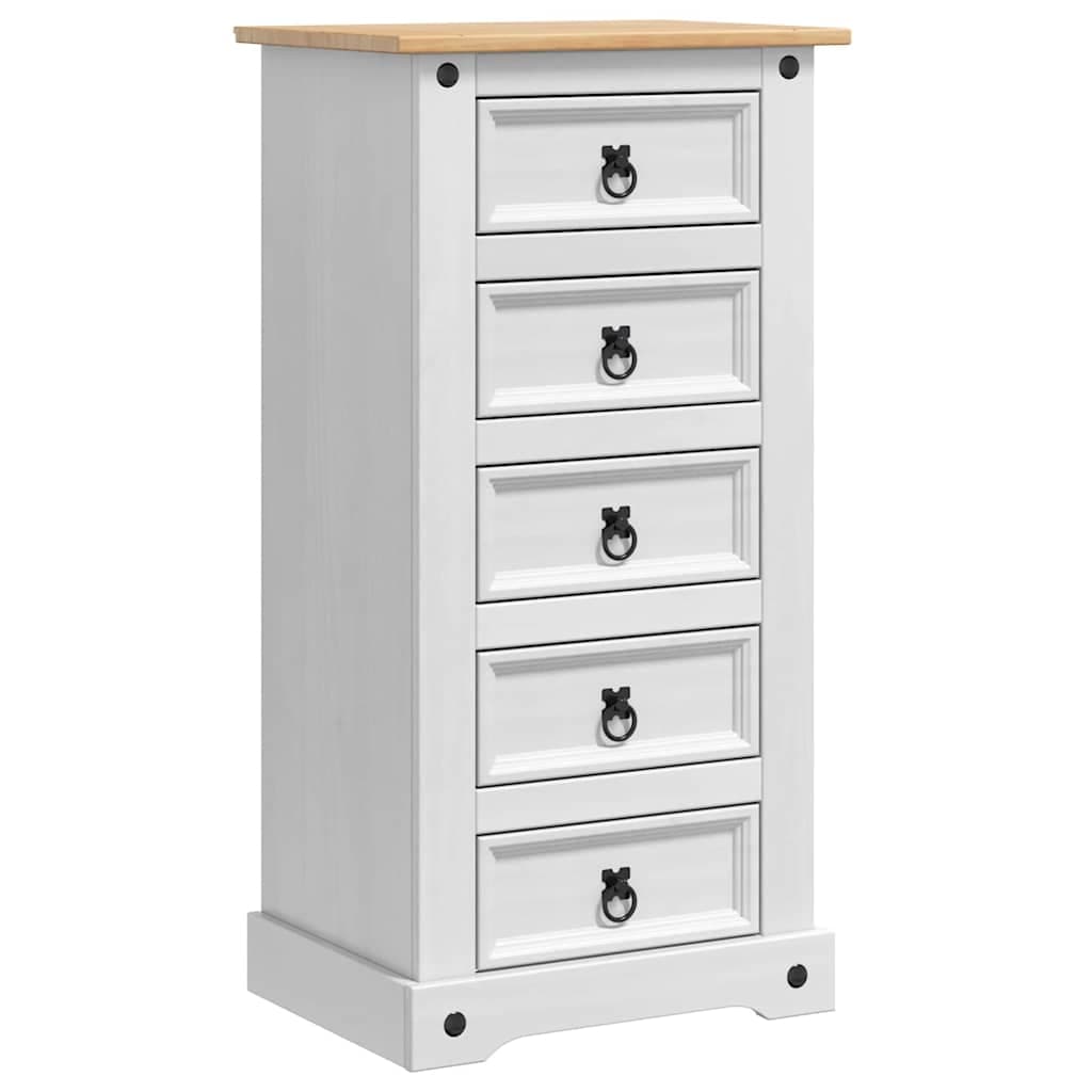 vidaXL Mesa-de-cabeceira com gaveta Corona Branco 53 x 39 x 103 cm
