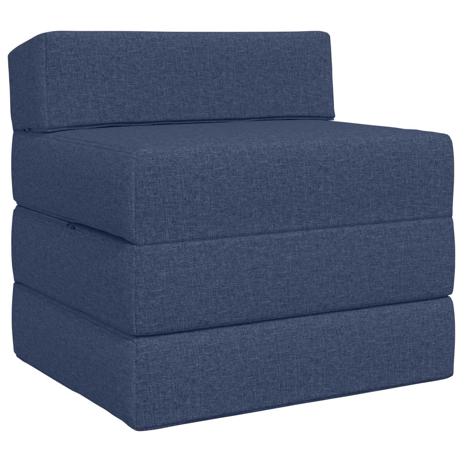 vidaXL Sofá Cama Dobrável Azul 200 x 70 x 15 cm Tecido