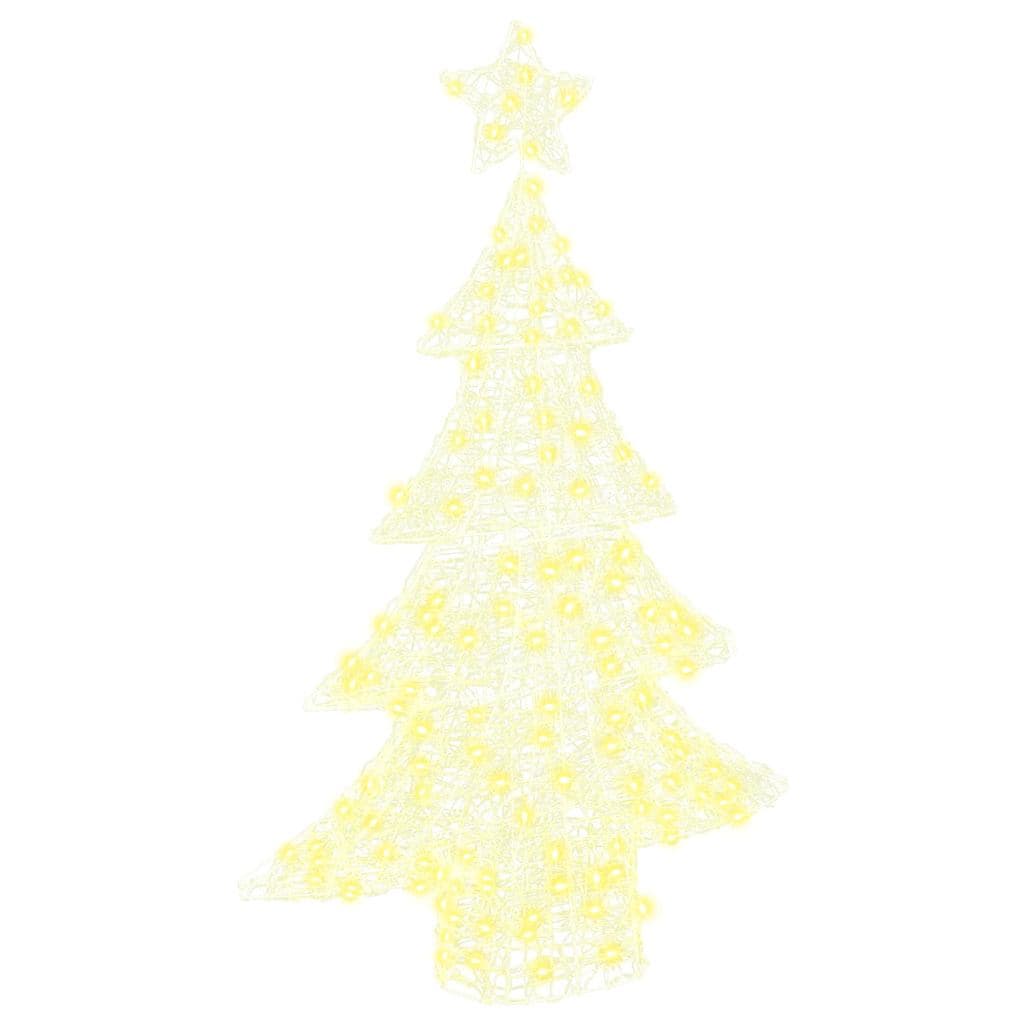 vidaXL Árvore de Natal com 100 LEDs Branco quente 120 cm Acrílo