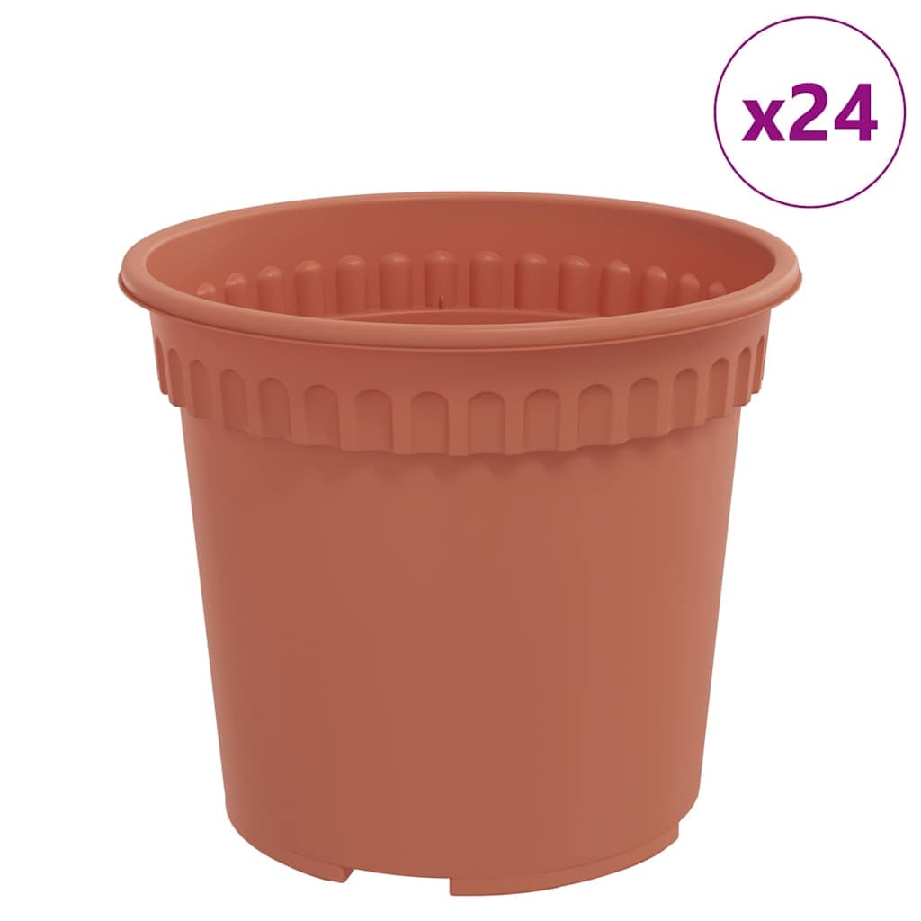 vidaXL Vaso Redondo para Flores 24 pcs Vermelho Tijolo Ø 15 x 12 cm
