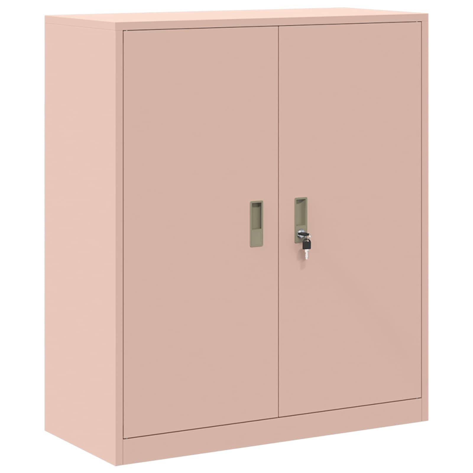 vidaXL Armário de arrumação Rosa 90 x 40 x 105 cm Aço