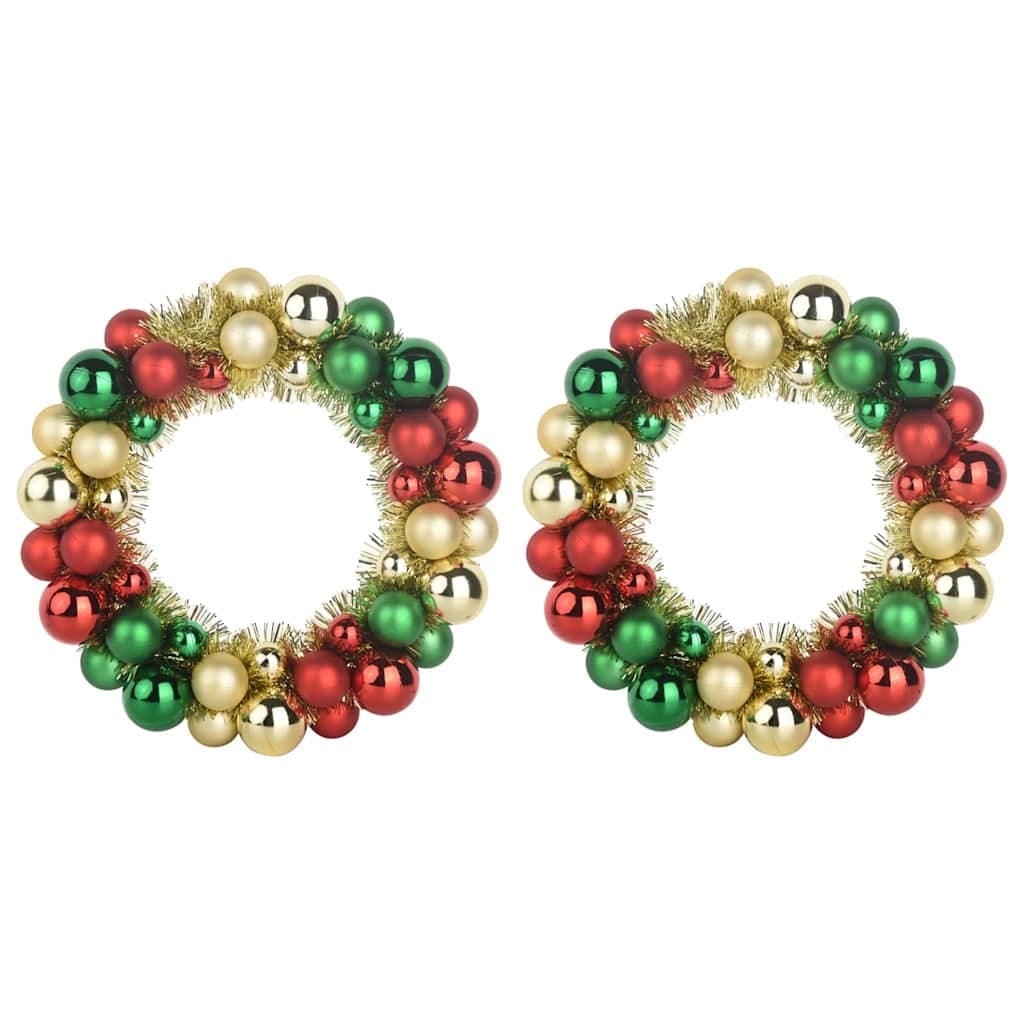 vidaXL Guirlandas de Bolas de Natal 2 pcs Multicolor 33 x 33 x 7 cm