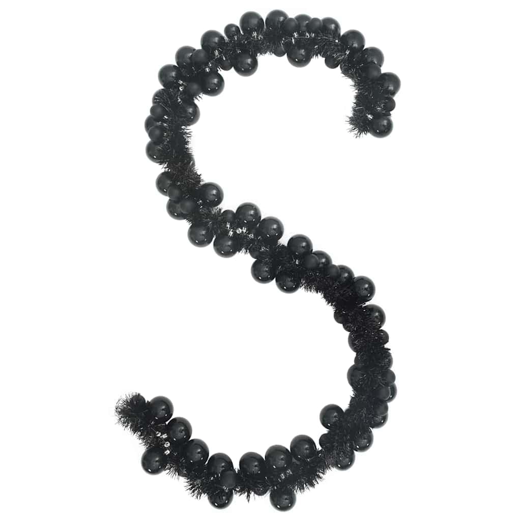 vidaXL Guirlanda de Bolas de Natal Preto 186 cm Poliestireno - 2364076793