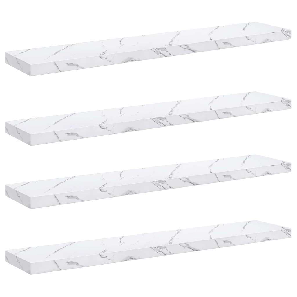 vidaXL Prateleira de Parede 4 pcs Mármore Branco 120 x 23,5 x 4 cm